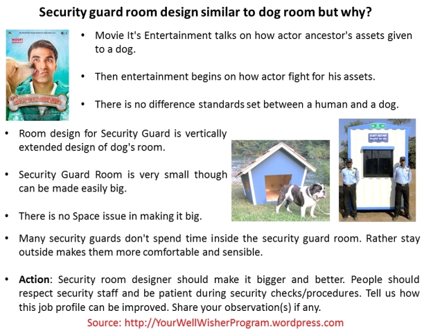 Security guard room design similar to dog room but why